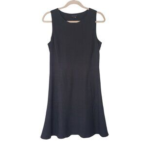 Theory Naoko Dark Gray Tailored Sheath Fluted Dress Viscose Wool Blend